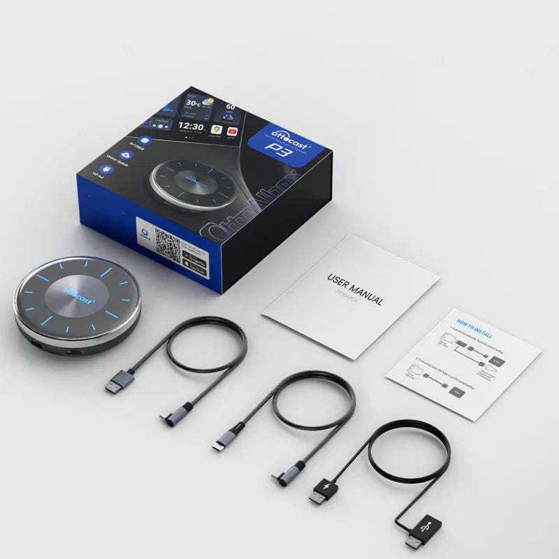 OTTOCAST P3 8GB+128GB CarPlay AI Box Android 12 OS