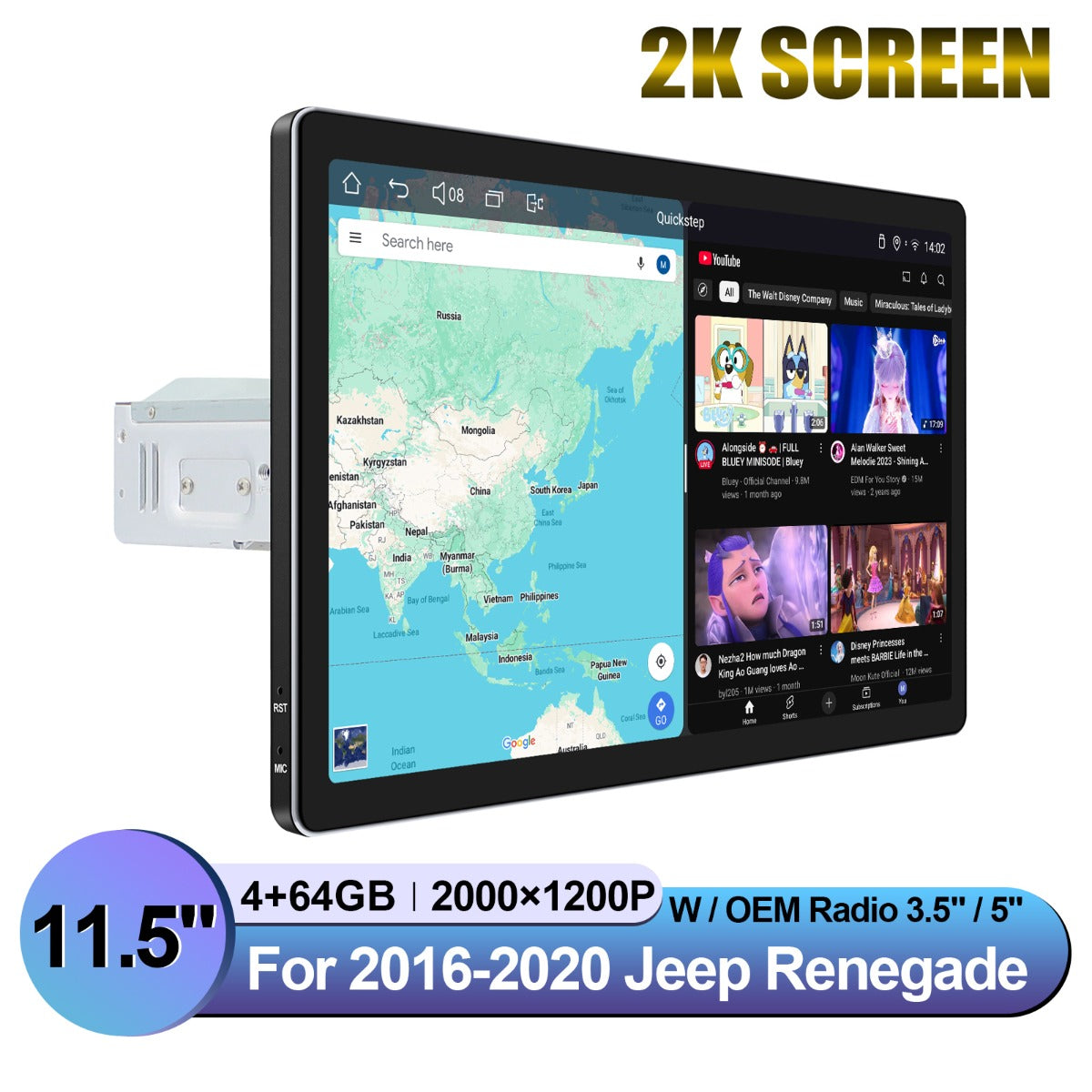 Jeep Renegade 2016-2020 12.3" Android Head Unit