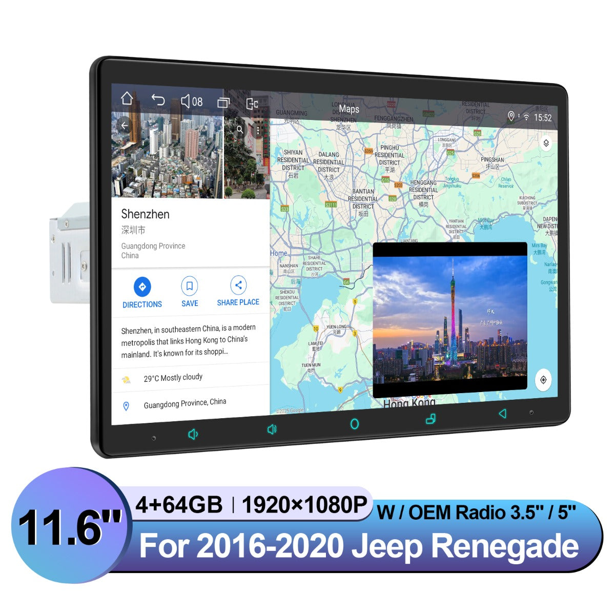 Jeep Renegade 2016-2020 12.3" Android Head Unit