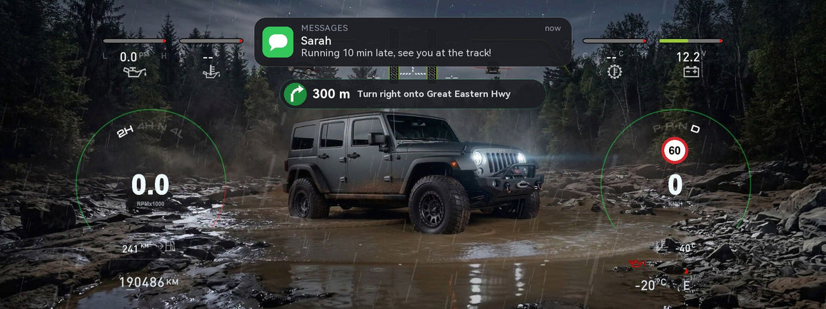 Turn-by-turn, notification and speed limit on the JKX Dash